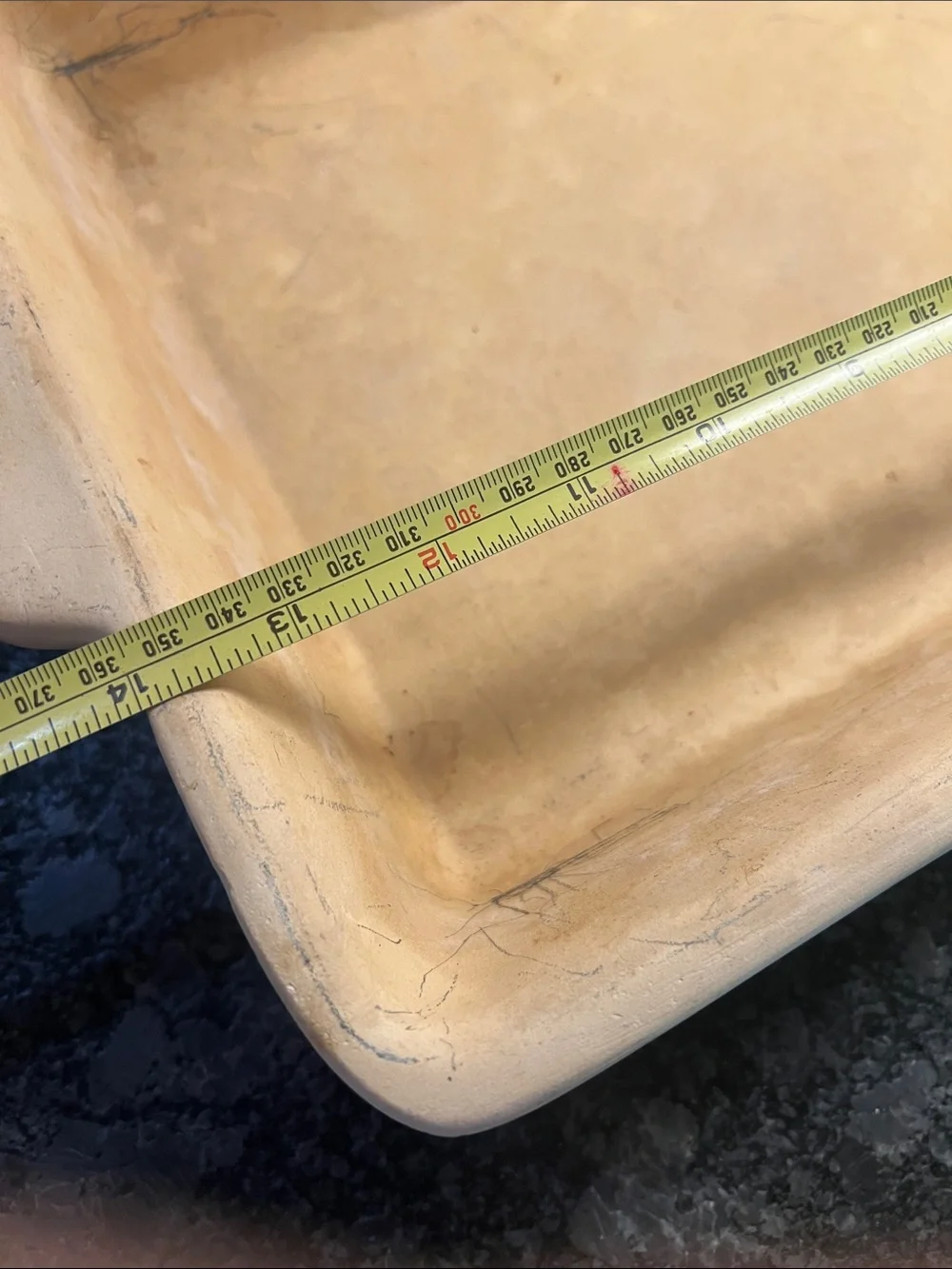 Home and Garden Rectangular stoneware Baking Dish in Light Tan. Preseasoned